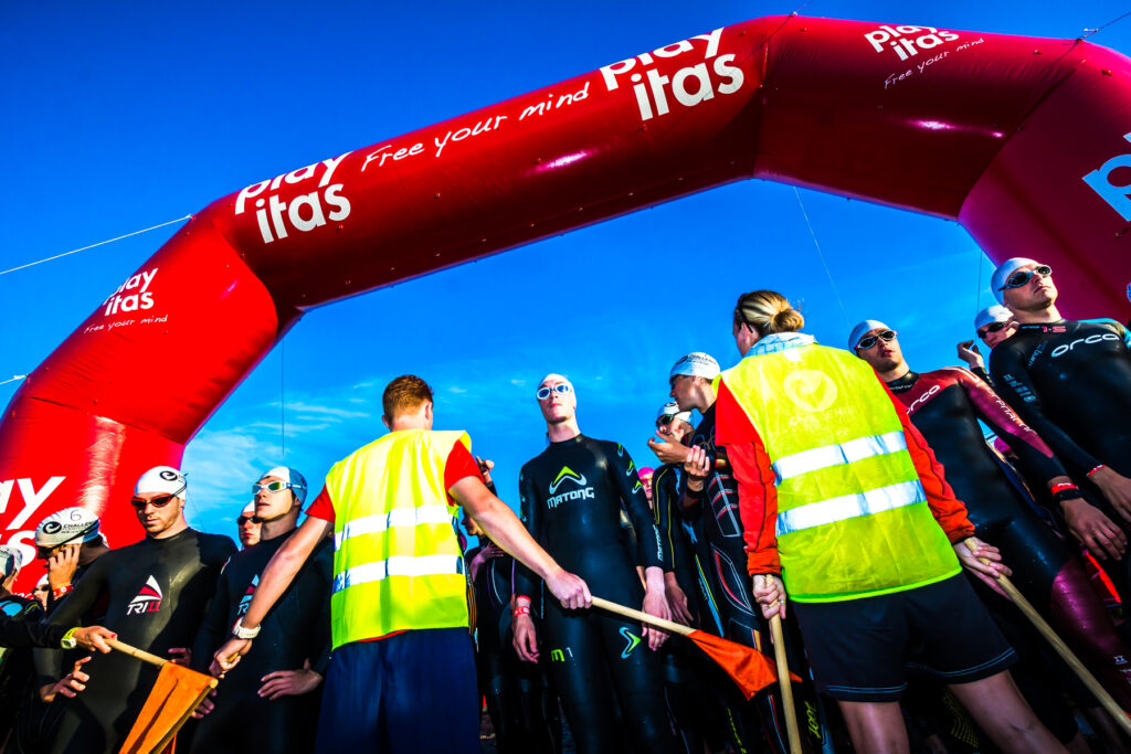 Athletes and staff before the start of an event